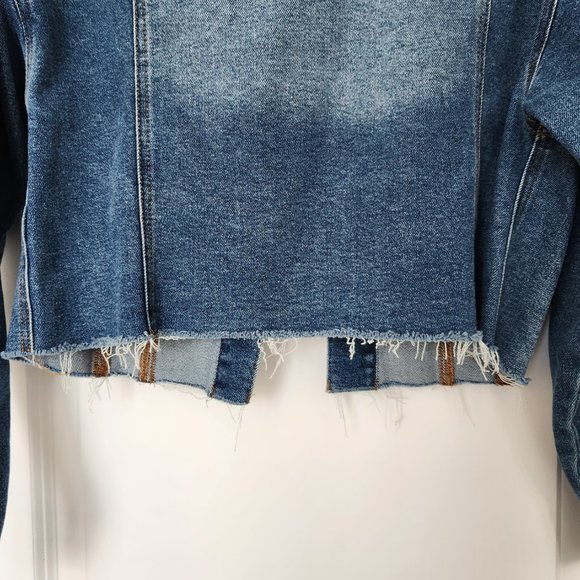 Cropped Denim Trucker Jacket - SMALL - DESIGN LAB - Picture 7 of 10
